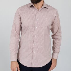 Dockers Fitted Classic Button Up Long Sleeve Shirt Mens Size XL Cranberry